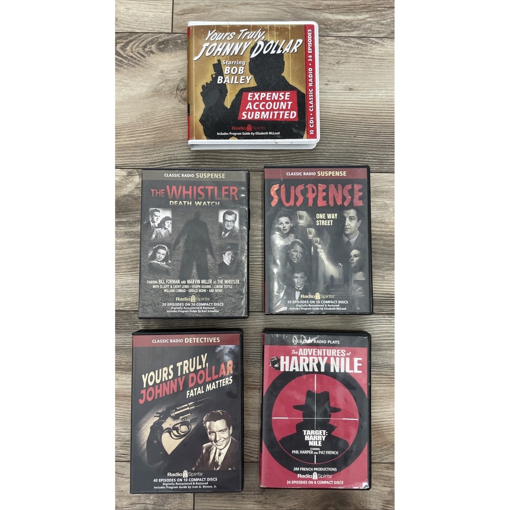 Radio Spirits Suspense CD Lot Yours Truly Johnny Dollar Harry Nile The Whistler
